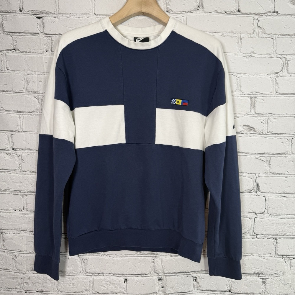 Nike‎ Reissue 1987 French Terry Crewneck Sweatshirt Mens XS Blue White Unisex